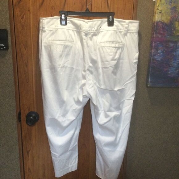 Chaps Ralph Loren White Cropped Slacks Sz 14 - Picture 9 of 11